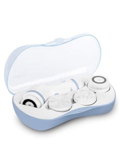 Waterproof Facial Cleansing Spin Brush Set with 4 Exfoliating Brush Heads - Complete Face Spa System by CLSEVXY - Face Scrubber for Gentle Exfoliation and Deep Scrubbing