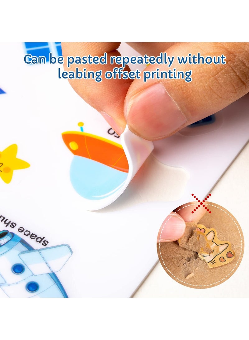 كتاب ملصقات ديناصور قابل لإعادة الاستخدام من للأطفال، كتاب أنشطة محمول للأطفال من سن 3-5، ملصقات بارزة للأطفال الصغار، كتاب مشغول للسفر، لعبة ملصقات هلامية مقاومة للماء، هدية للأولاد والبنات - Image 5