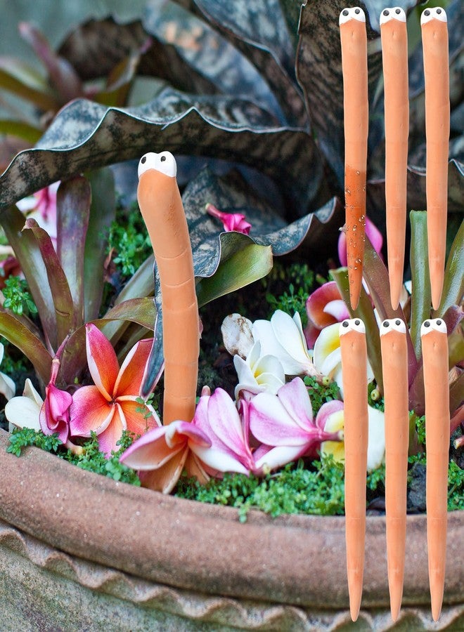 Relaxweex 6 Pcs Water Sensor Ceramic Worm The Potting Shed Worm Water Sensor Plant Decoration Moisture Monitor Gardening Houseplant Water Meter Sensor for Your Potted Plant 6 Inch - Image 1