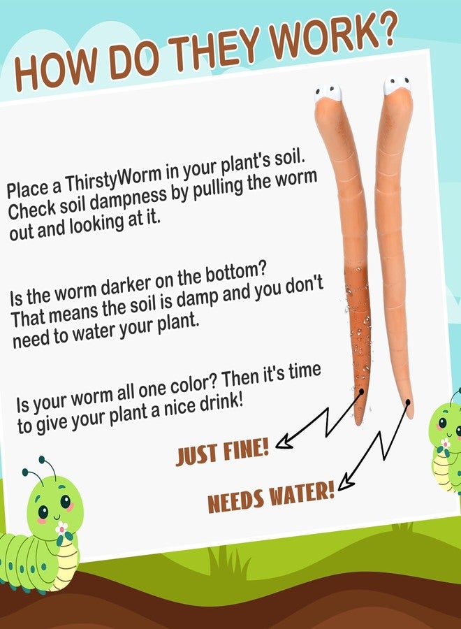 Relaxweex 6 Pcs Water Sensor Ceramic Worm The Potting Shed Worm Water Sensor Plant Decoration Moisture Monitor Gardening Houseplant Water Meter Sensor for Your Potted Plant 6 Inch - Image 5