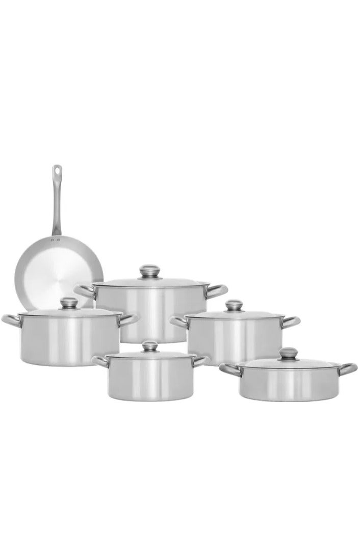 السيف غاليري طقم قدور ألمنيوم روبوست، 11 قطعة - فضي - Image 1