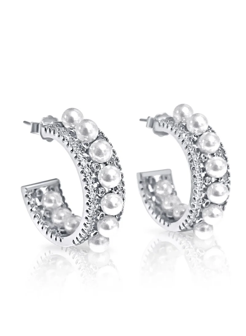 Hzmer Jewellery Nostalgia Pearl Shimmer Hoop Earrings