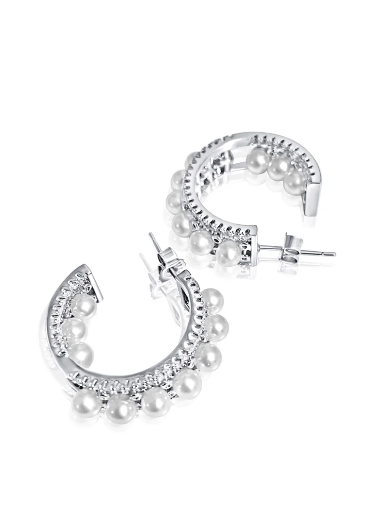 Hzmer Jewellery Nostalgia Pearl Shimmer Hoop Earrings