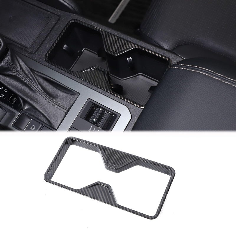 Generic Heutamo Center Console Cup Holder Frame Cover Trim Compatible with Toyota Land Cruiser Prado 2024+ Accessories, ABS Gear Shift Water Cup Holder Frame Cover Trim Accessories (Carbon Fiber Pattern) - Image 1