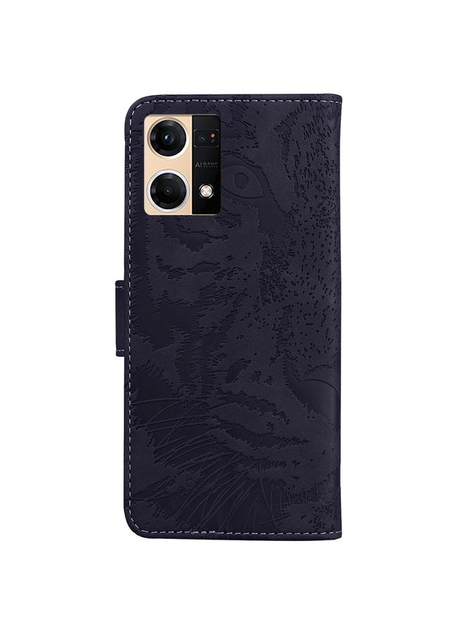 S-TOP Case For OPPO Reno7 4G Tiger Embossing Pattern Flip Leather Phone Case - Image 3