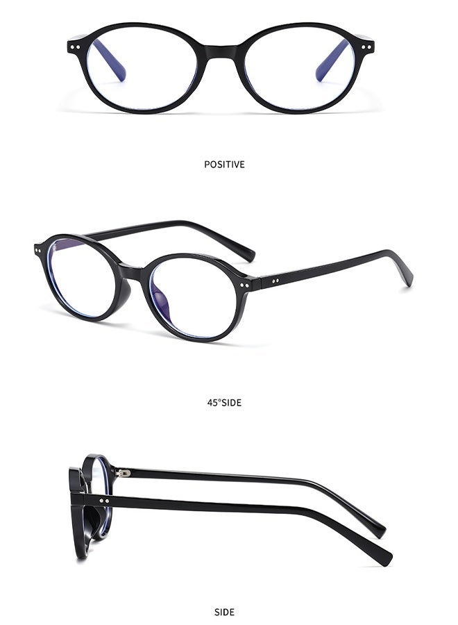 CIKJUK Round Blue Light Blocking Glasses for Men and Women Oval Reading Gaming Computer Eye Glasses Anti-Radiation Eyeglasses 90s Eyeglass Black - Image 5