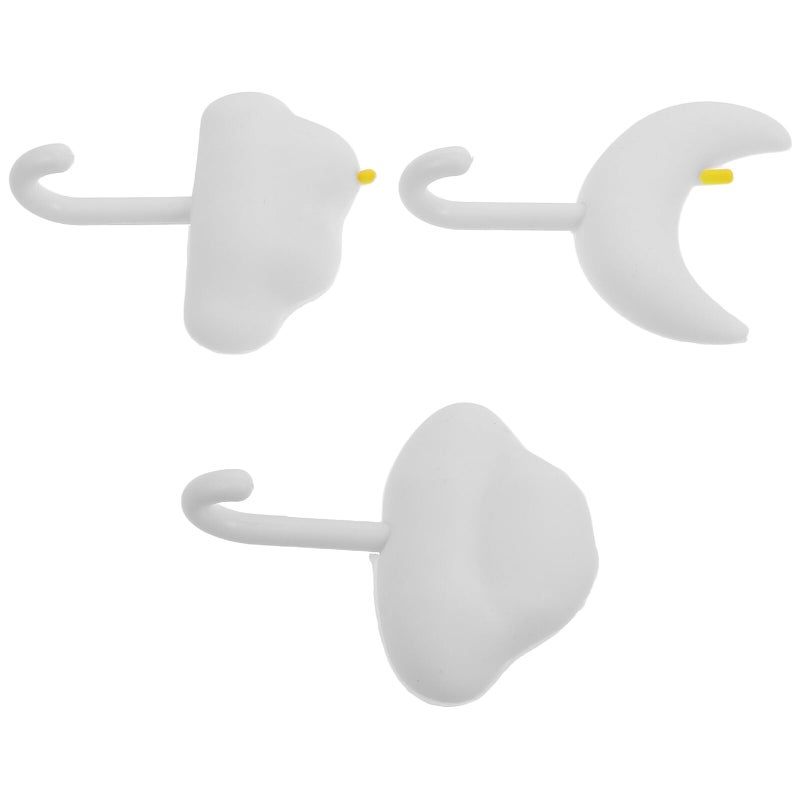 3Pcs White Self Adhesive Wall Hooks No Drill For Towels Keys Bathroom Dorm Storage - Image 2