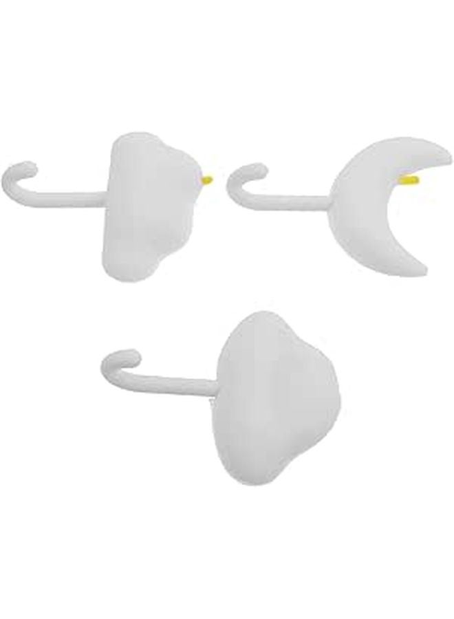 3Pcs White Self Adhesive Wall Hooks No Drill For Towels Keys Bathroom Dorm Storage - Image 1