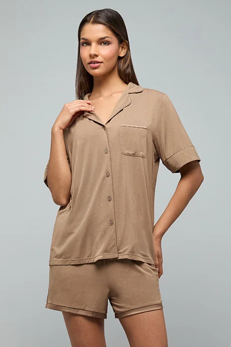أر أند بي Solid Shorty Pyjama Set