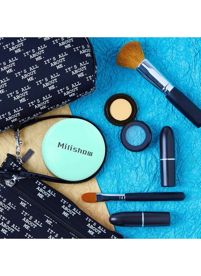 Milishow Compact Mirror With Led Light 1X/10X Magnifying Rechargeable Mirror 3.5In Dimmable Travel Mirror For Purse Pocket Handheld 2 Sided Makeup Mirror(Cyan 2Pc)  - Image 5