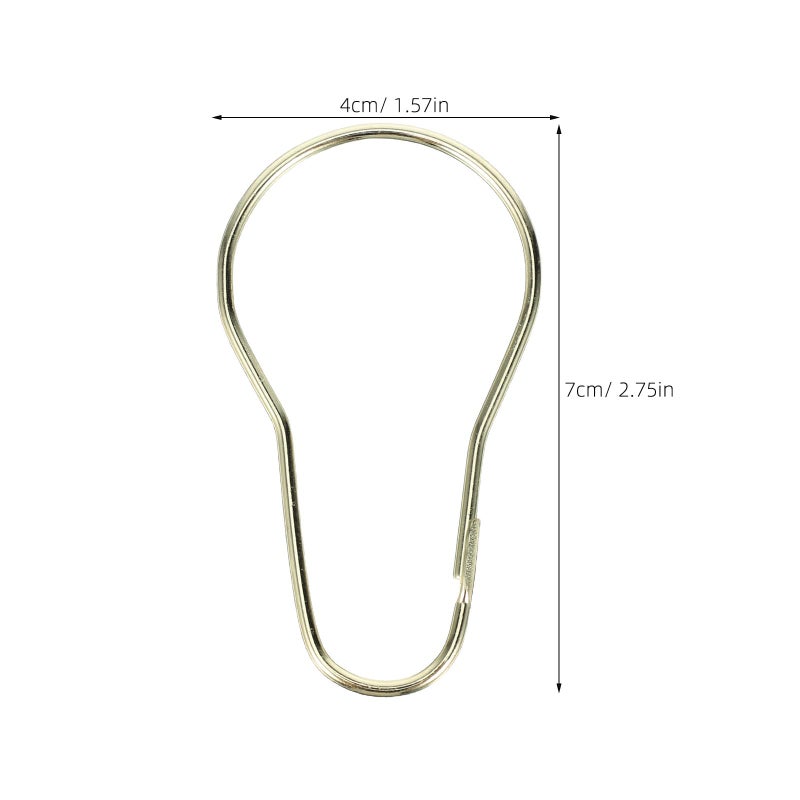 Gold Shower Curtain Hooks 20 Pack Stainless Steel Gourd Shaped Rings For Bathroom Window Rod - Image 3