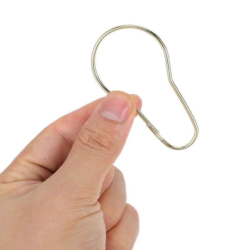 Gold Shower Curtain Hooks 20 Pack Stainless Steel Gourd Shaped Rings For Bathroom Window Rod - Image 5