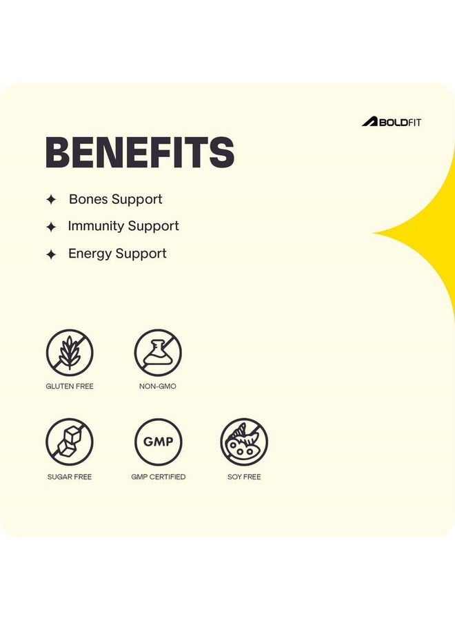 BOLDFIT Boldfit Vitamin D supplement with D3 K2 supplement and B12 with Daily Nutrient Blend for Energy, Bones, Immunity and General Wellness -240 Vegetarian Vitamin D3 Tablets  - Image 3