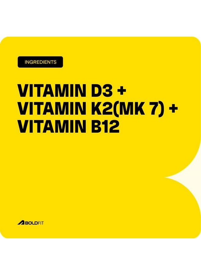 BOLDFIT Boldfit Vitamin D supplement with D3 K2 supplement and B12 with Daily Nutrient Blend for Energy, Bones, Immunity and General Wellness -240 Vegetarian Vitamin D3 Tablets  - Image 5