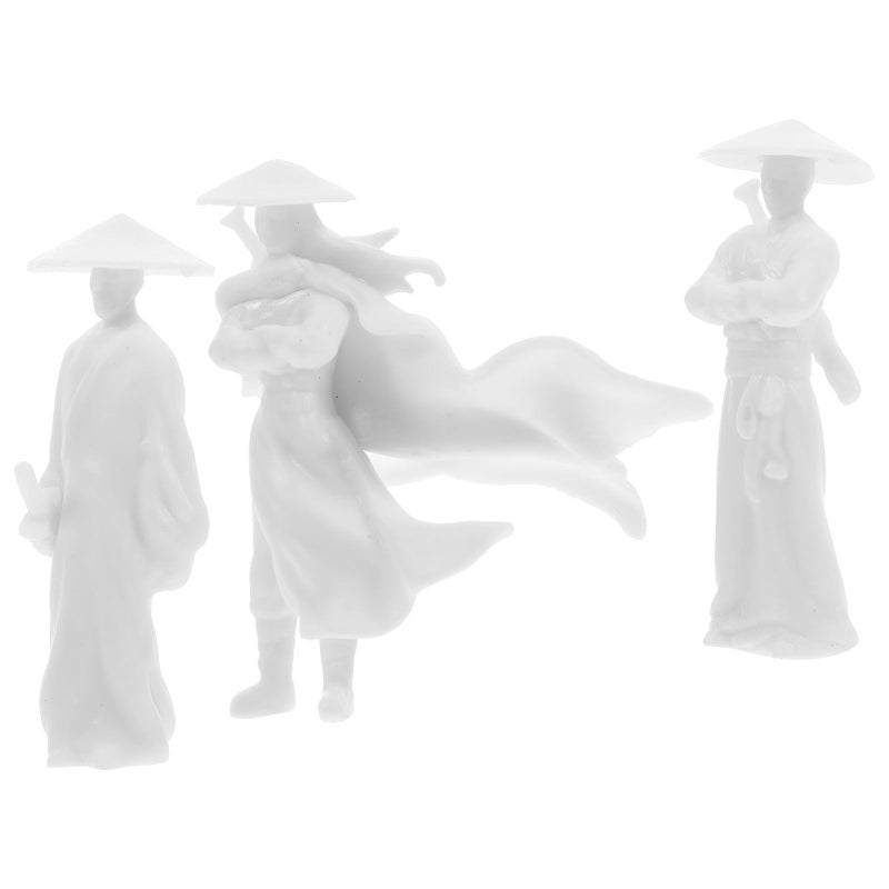 3Pcs Miniature Chinese Kung Fu Figures Ancient Jianghu Warriors Collection Home Decor - Image 2