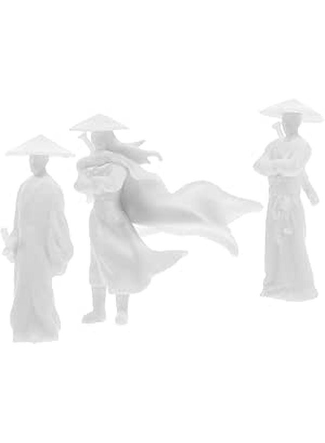 3Pcs Miniature Chinese Kung Fu Figures Ancient Jianghu Warriors Collection Home Decor - Image 1