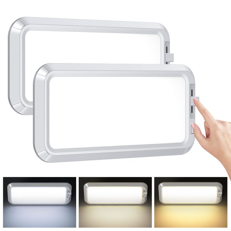 BlueFire 700LM Dimmable Sliding Brightness RV Ceiling Dome Lights 7W DC1030V Super Bright RV Interior LED Lights for RVs Campers Motorhomes Trailer 3 Color TEM 2PCS