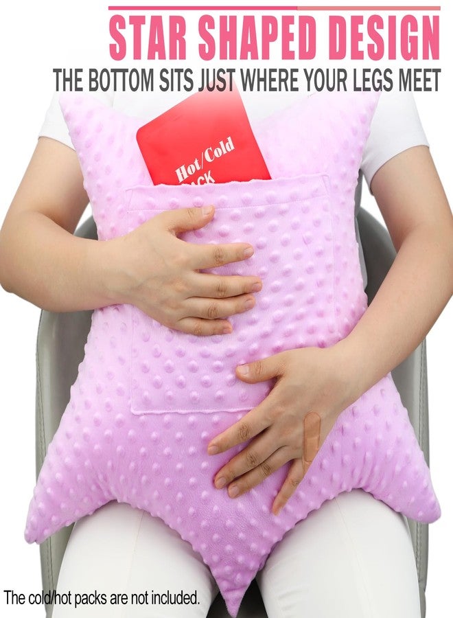 BNRendles Star Shape Hysterectomy Pillow for Abdominal Surgery with 2 Pockets, Hysterectomy Pillows Must Have Recovery Gift Post Surgical Stomach Tummy Tuck Belly Cushion, Minky Dot Lavender - Image 5