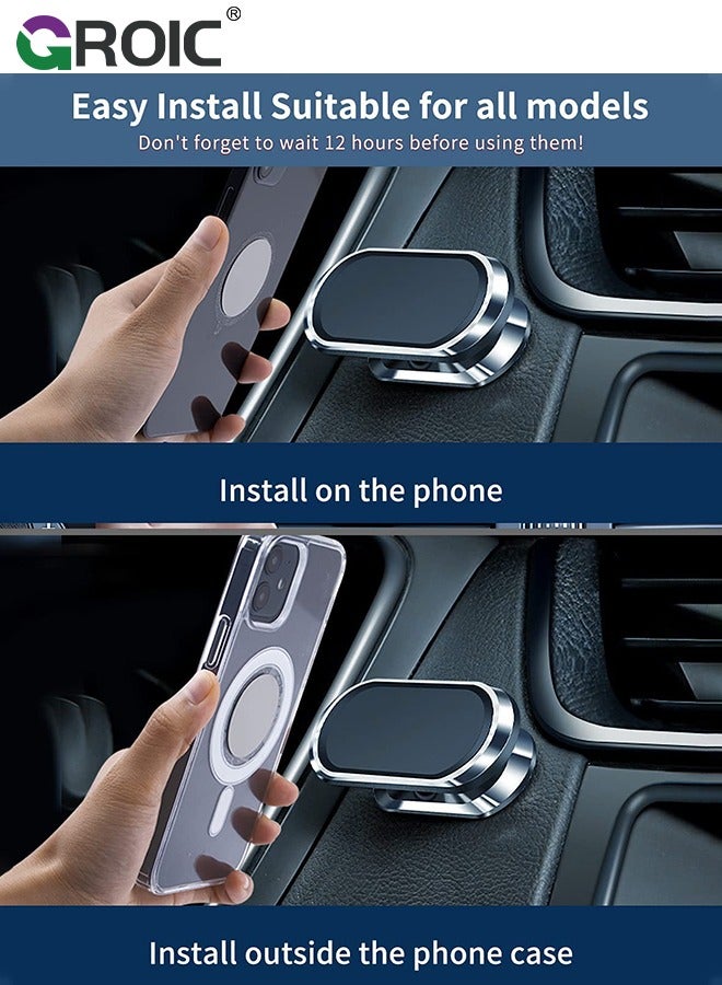 GROIC 2 Pack Magnetic phone holder for car, Super Strong Magnet cell phone carmount for iPhone Magnetic 360° Rotation Universal Dashboard adhesive Car Magnetic Phone Mount  - Image 5