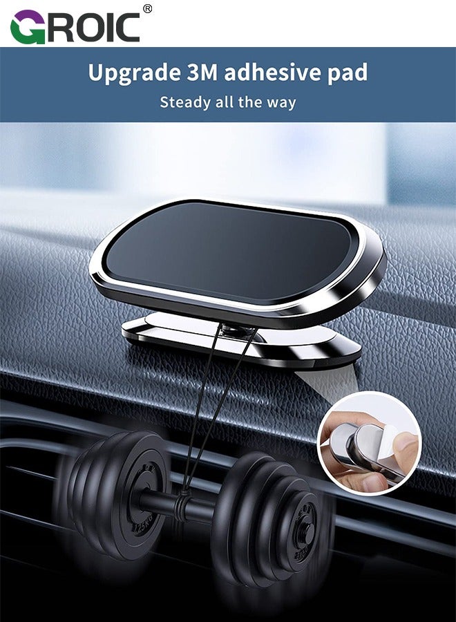 GROIC 2 Pack Magnetic phone holder for car, Super Strong Magnet cell phone carmount for iPhone Magnetic 360° Rotation Universal Dashboard adhesive Car Magnetic Phone Mount  - Image 3