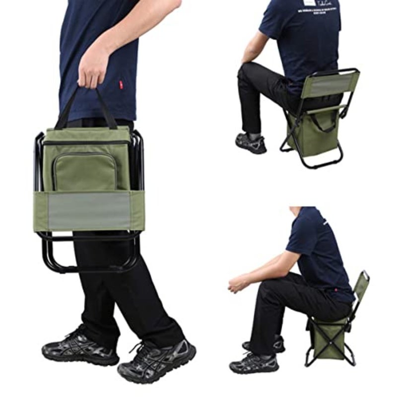 Portable Folding Stool Outdoor Camping Fishing Chair Leisure Multi-Functional Storage 10 L Large Capacity Insulated Bag For Fishing, Camping, Barbecue, Travel - Image 1