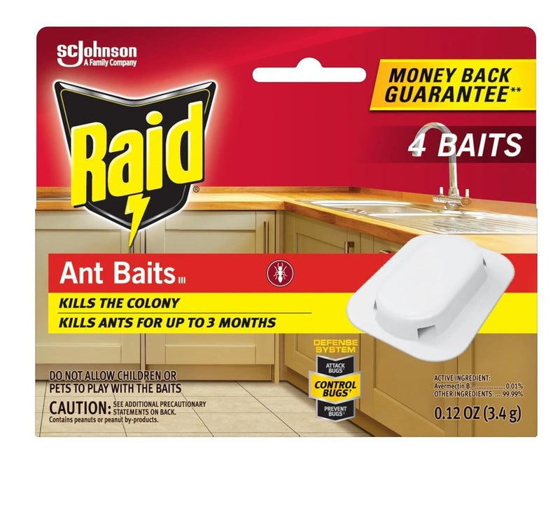 Raid Ant Baits 4 Pack Child Resistant Ant Killer Bait Stations Indoor Pest Control Kills Ant Colony Long Lasting Ant Trap for Kitchen Home Effective Ant Infestation Solution - Image 1
