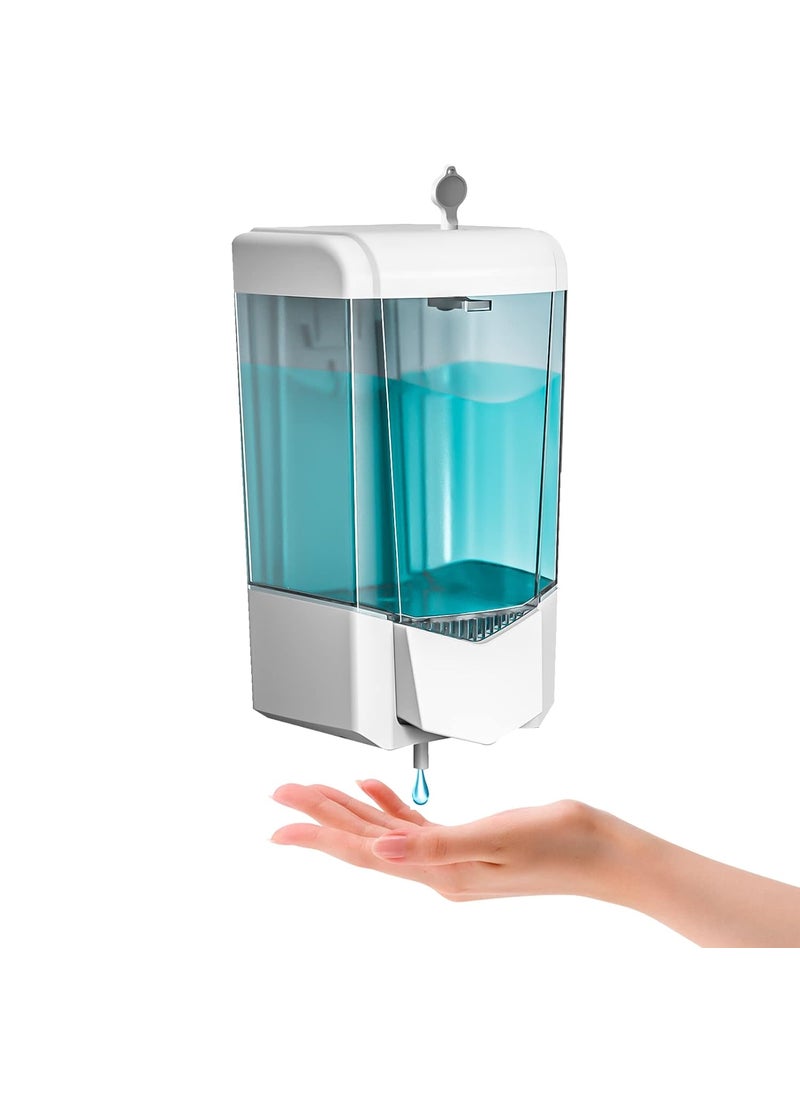 interhasa! - interhasa! Handwash Soap Dispenser for Bathroom Kitchen Home Manual Press, 600ml Liquid Gel Shower Shampoo Sanitizer, Soap Dispensers Hand Wash, Wall Mount ABS Plastic White - Image 1