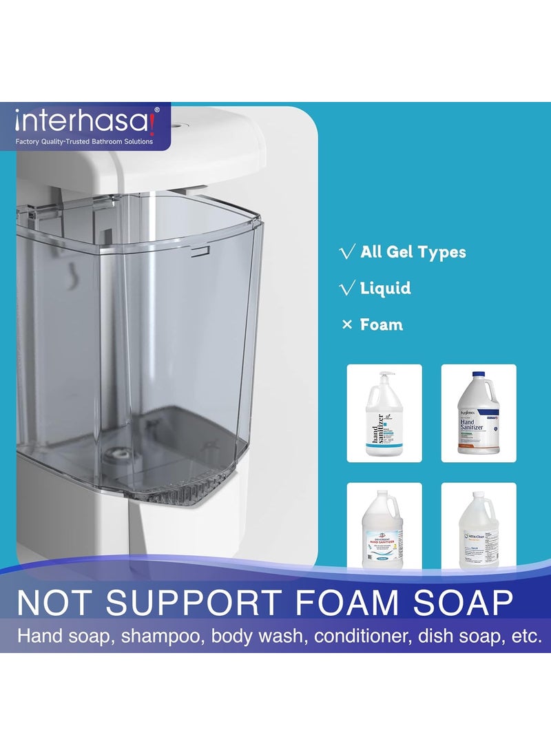 interhasa! - interhasa! Handwash Soap Dispenser for Bathroom Kitchen Home Manual Press, 600ml Liquid Gel Shower Shampoo Sanitizer, Soap Dispensers Hand Wash, Wall Mount ABS Plastic White - Image 1