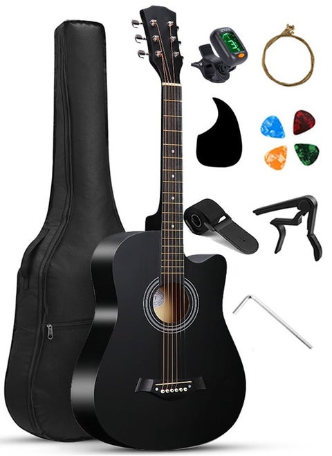 38-Inch Guitar With Accessories Set for Kids and Adults with Guitar Bag Tuner Brass strings Capo String Pick and Clean Cloth for Gift