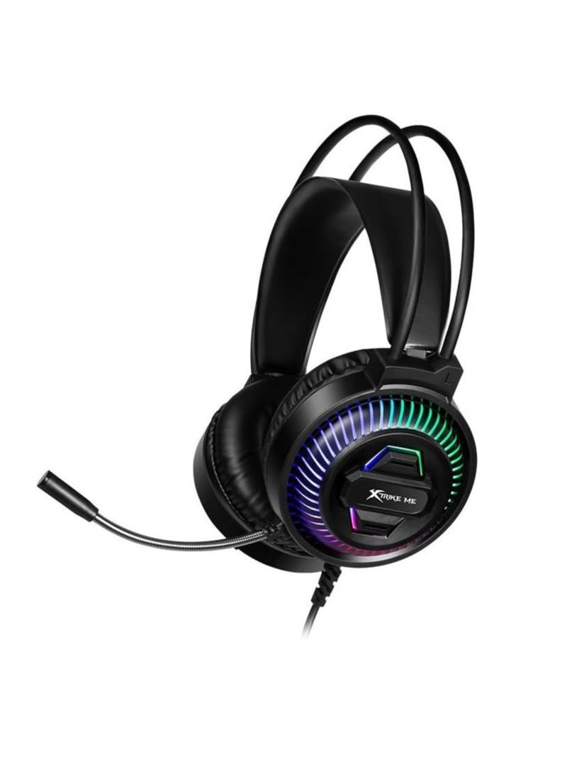 إكسترايك-مي سماعة الألعاب GH-510 RGB ستيريو - صوت عالي الجودة مع ميكروفون قابل للتعديل وإضاءة LED - Image 2