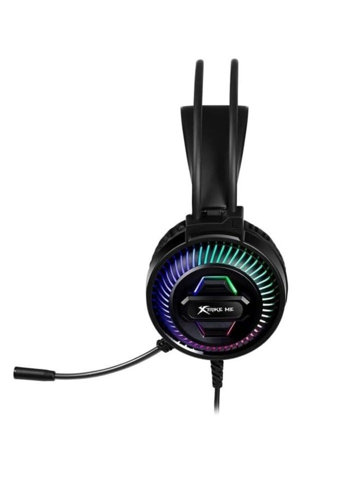 إكسترايك-مي سماعة الألعاب GH-510 RGB ستيريو - صوت عالي الجودة مع ميكروفون قابل للتعديل وإضاءة LED - Image 3
