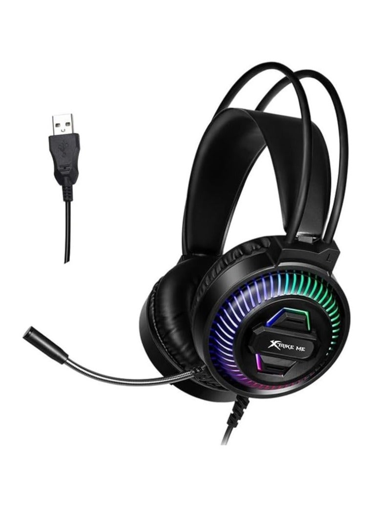 إكسترايك-مي سماعة الألعاب GH-510 RGB ستيريو - صوت عالي الجودة مع ميكروفون قابل للتعديل وإضاءة LED - Image 4