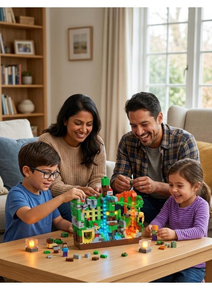 Renzaima Minecraft Jungle Adventure Building Blocks Set with LED Light Effects (866 Pieces) - Model No. 679 - Image 3