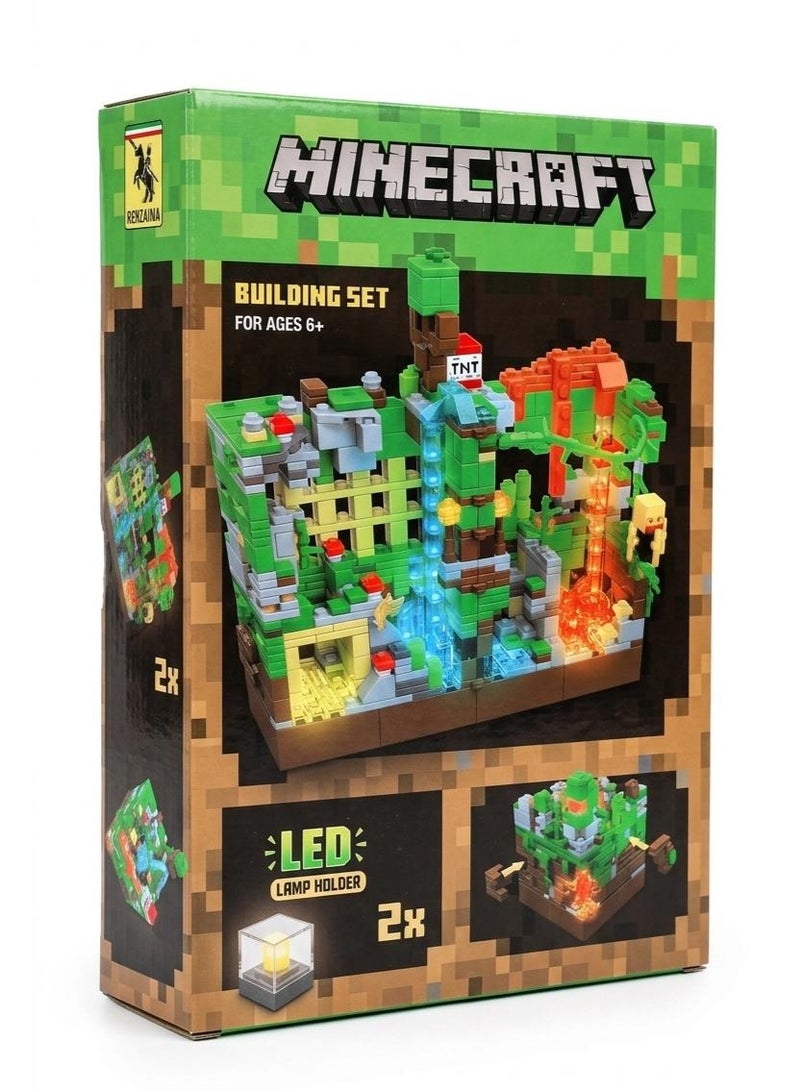 Renzaima Minecraft Jungle Adventure Building Blocks Set with LED Light Effects (866 Pieces) - Model No. 679 - Image 2