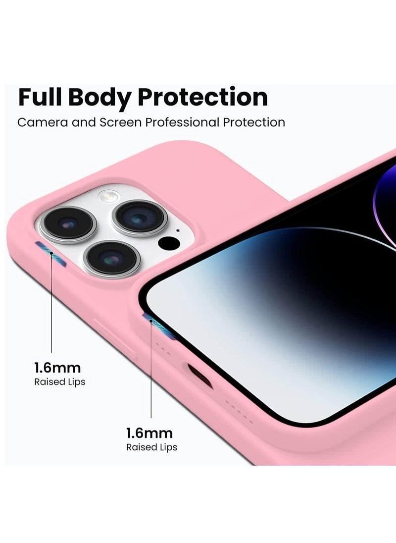 JAJEEK "New Soft Liquid Silicone Gel Case for iPhone 16 Pro Max – Full Body Shockproof Protection, Matte Finish & Soft Microfiber Lining (Baby Pink)" - Image 5