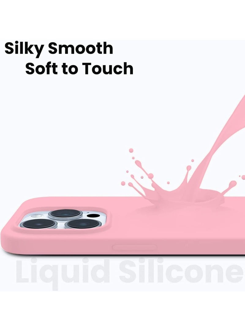 JAJEEK "New Soft Liquid Silicone Gel Case for iPhone 16 Pro Max – Full Body Shockproof Protection, Matte Finish & Soft Microfiber Lining (Baby Pink)" - Image 3