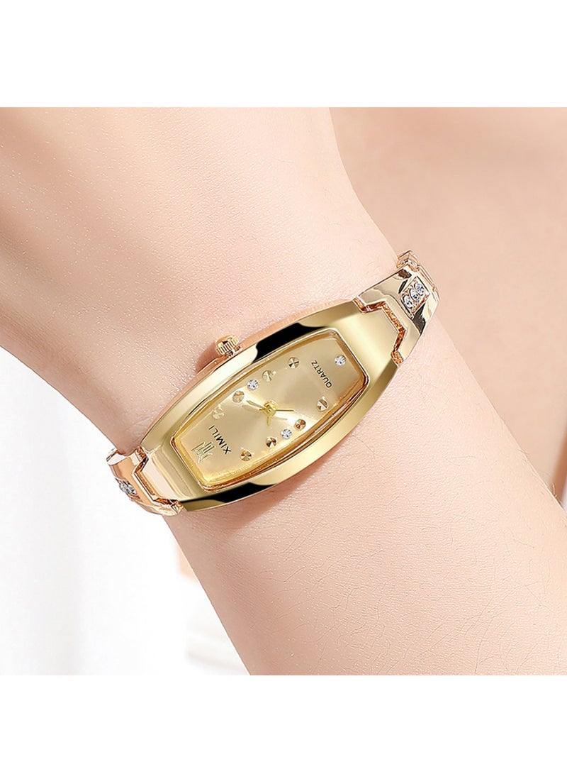 XIMILI Slim Thin Watch for Women Luxury Tungsten Steel Band Design Square Shape Elegant Diamond Quartz Ladies Watch - Image 2