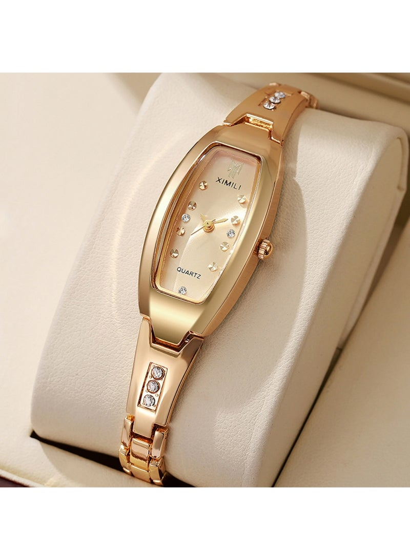 XIMILI Slim Thin Watch for Women Luxury Tungsten Steel Band Design Square Shape Elegant Diamond Quartz Ladies Watch - Image 1