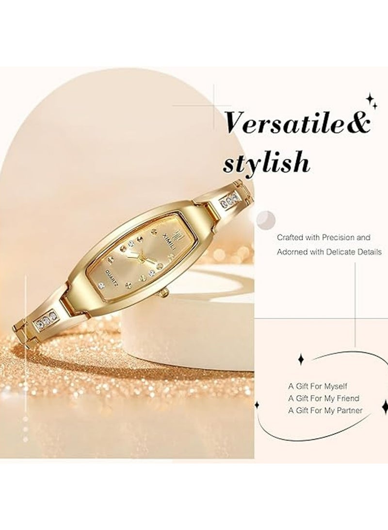 XIMILI Slim Thin Watch for Women Luxury Tungsten Steel Band Design Square Shape Elegant Diamond Quartz Ladies Watch - Image 4