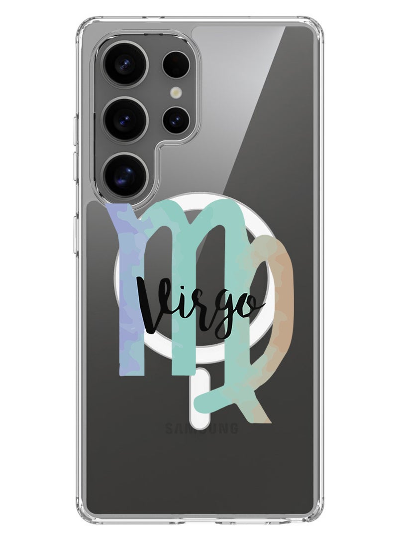 Theodor Magnetic Case for Samsung Galaxy S25 Ultra 6.9-inch Compatible with MagSafe Wireless Charging, Shockproof Phone Bumper Cover Virgo-01 - White - Image 1