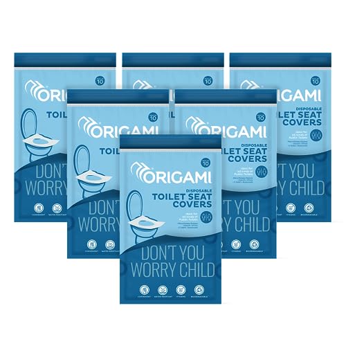 Origami Disposable Toilet Seat Covers Pack of 6 (Total 60 Sheets) | Water Resistant & Biodegradable | Hygienic Protection with No Direct Contact with Unsanitary Seats | Easy to Dispose & Eco-Friendly - Image 1