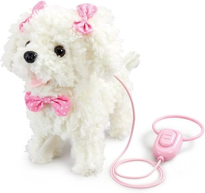 Addo Pitter Patter Pet Walk Along Poodle Battery Operated, Fluffy Fur with Expressions, Plush Toy, Interactive Plush, 3 Years+