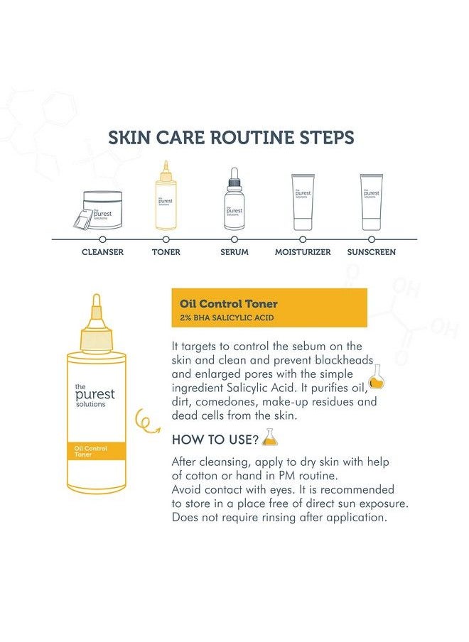 the purest solutions Oil Control Toner (2% Bha Salicylic Acid) Oily Pore Balancing Toner For Acne & Scarred Skin Blackhead Targeted Formula Vegan ; Cruelty Free ; Eco Friendly (676 Fl Oz)  - Image 5