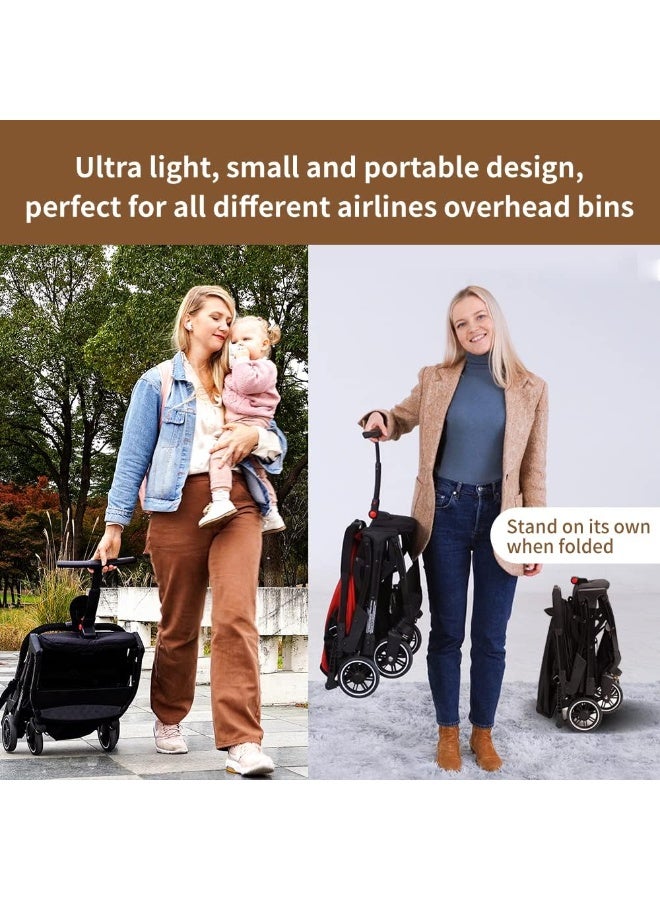 COOL KIDS Portable Stroller with Automatic Fold, Lightweight Umbrella Stroller with Pop Out Sun Canopy, Compact Stroller for Travel(Black) - Image 2