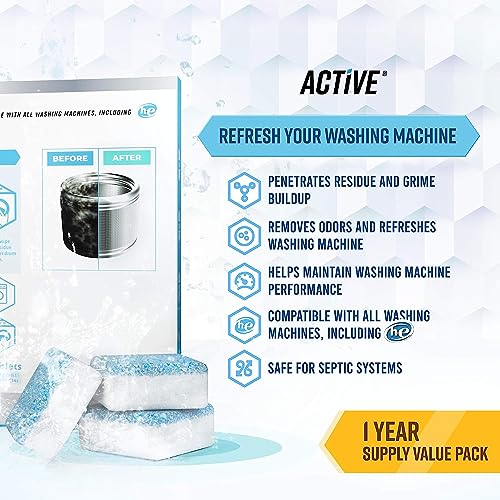 Active Washer Dishwasher Disposal & Coffee Cleaner Tablets - 96 Tabs Includes ACTIVE Washing Machine Cleaner, Dishwasher, Disposer, Coffee Maker Descale Tabs - Deep Clean & Refresh Appliance - 1 Year Supply - Image 2