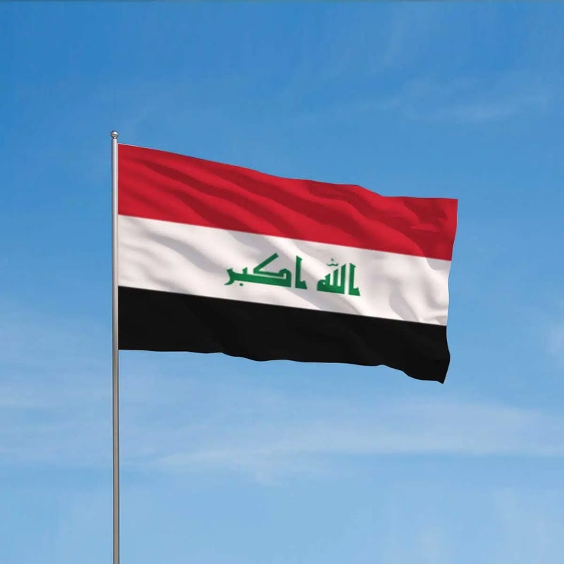 ARS Iraq Flag - Heavy-Duty 210D Satin, Iraq Flag for Outdoor/Indoor, Fade Resistant, Flag Day, And Home-Polyester, National Day Sport Day, FIFA World Cup, Indoor & Outdoor Use-Size Available - Image 1