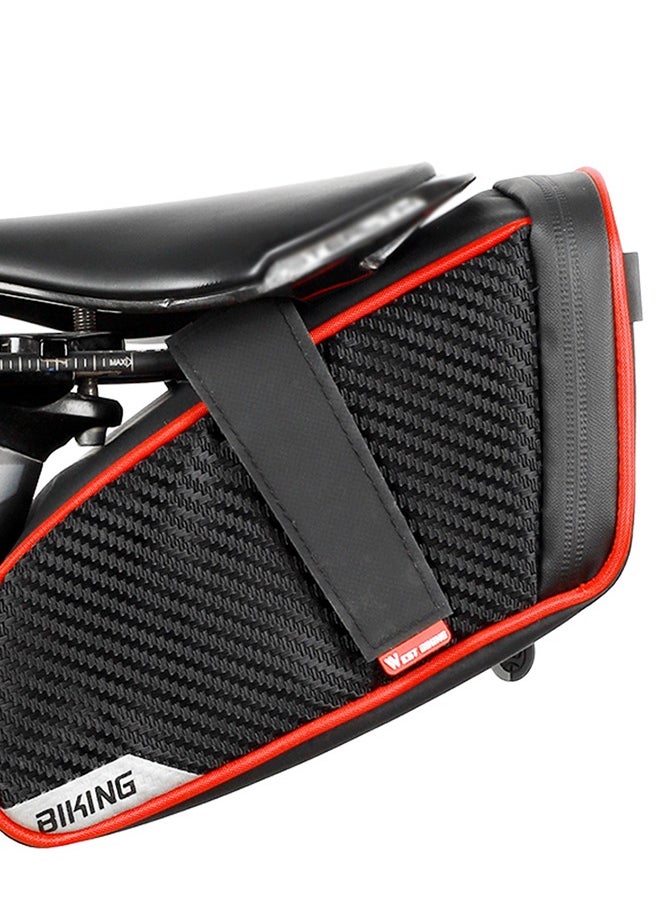 Generic Waterproof Storage Saddle Bag, Bike Saddle Bag Seat Bag Bicycle Bag Under Seat Bike Accessories Storage Pouch Ultralight Cycling Wedge Pack for Road Mountain MTB Foldable Bike  - Image 3