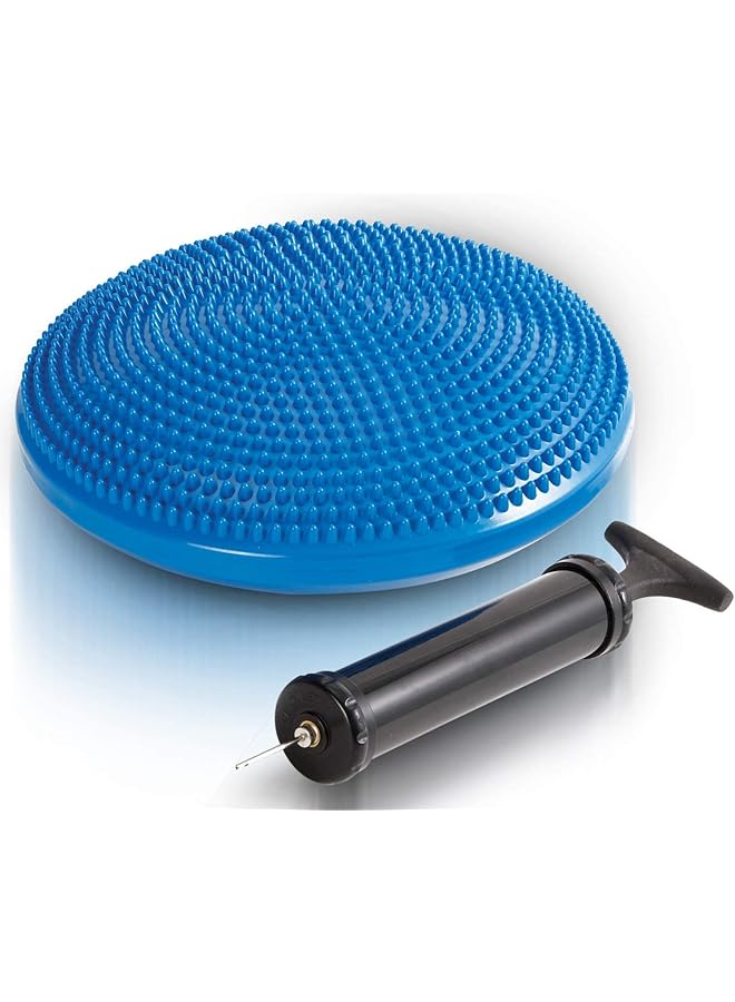 PROMASS Inflated Air Stability Wobble Cushion W Air Pump Anti-Burst Wiggle Seat Toxin-Free Inflatable Exercise Fitness Core Balance Disc For Better Seating Therapy Sensory Cushion For School Chair - Image 1