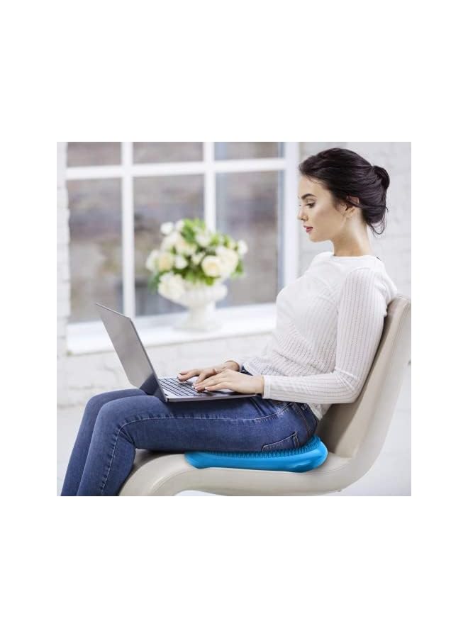 PROMASS Inflated Air Stability Wobble Cushion W Air Pump Anti-Burst Wiggle Seat Toxin-Free Inflatable Exercise Fitness Core Balance Disc For Better Seating Therapy Sensory Cushion For School Chair - Image 2