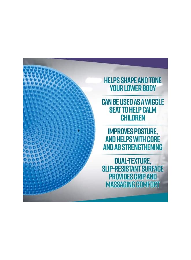 PROMASS Inflated Air Stability Wobble Cushion W Air Pump Anti-Burst Wiggle Seat Toxin-Free Inflatable Exercise Fitness Core Balance Disc For Better Seating Therapy Sensory Cushion For School Chair - Image 3
